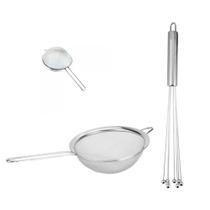 Conjunto Fuet Batedor Manual + Peneira em Aço Inox - Clink