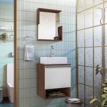 Conjunto Gabinete Armario para Banheiro Suecia completo com Cuba e Torneira