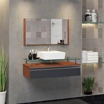Conjunto Gabinete Banheiro 60cm Ametista Cinza Natura/Titanium Conjunto Gabinete Banheiro 60cm Ametista Cinza Natura/Titanium