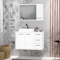 Conjunto Gabinete Banheiro c/ Espelheira - CJ Turin 80 Cm
