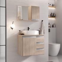 Conjunto Gabinete Banheiro Completo Prisma 60cm - Madeirado inteiro