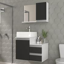 Conjunto Gabinete Banheiro CROSS 60cm - Gabinete + Cuba + Espelheira - MOVEIS JOIA