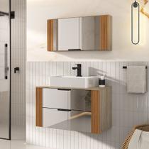 Conjunto Gabinete Banheiro Taos 80cm RIPADO LUXO Conjunto Gabinete Banheiro Taos 80cm RIPADO LUXO