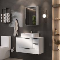 Conjunto Gabinete Banheiro YARIS 80cm LUXO com Cuba Gigante Conjunto Gabinete Banheiro YARIS 80cm LUXO com Cuba Gigante