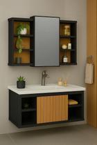 Conjunto Gabinete Cuba E Espelheira Para Banheiro Completo Com Nichos Porta Espelho Conjunto Gabinete Cuba E Espelheira Para Banheiro Completo Com Nichos Porta Espelho