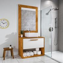Conjunto Gabinete Cuba Espelho Banheiro Naturalle Branco Conjunto Gabinete Cuba Espelho Banheiro Naturalle Branco