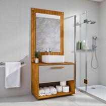 Conjunto Gabinete Cuba Espelho Banheiro Naturalle Off White Conjunto Gabinete Cuba Espelho Banheiro Naturalle Off White