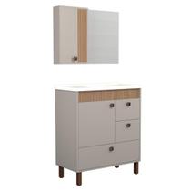 Conjunto Gabinete de Banheiro Beirute 80cm Conjunto Gabinete de Banheiro Beirute 80cm