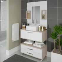 Conjunto Gabinete De Banheiro Com Balcão Painel Gabinete Nichos