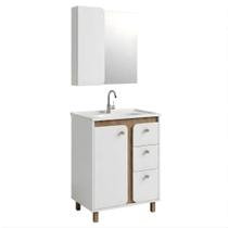 Conjunto Gabinete de Banheiro Renata com Pé 60cm
