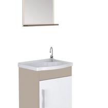 Conjunto Gabinete de Banheiro Suspenso 39cm 1 Porta com Cuba e Espelheira Gianduia Turin Conjunto Gabinete de Banheiro Suspenso 39cm 1 Porta com Cuba e Espelheira Gianduia Turin