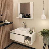 Conjunto Gabinete e Espelheira Suspensos Branco - Tecno