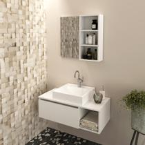 Conjunto Gabinete e Espelheira Suspensos Branco - Tecno