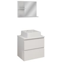 Conjunto gabinete espelheira imperial 500 suspenso branco 20117246568 banheiro Conjunto gabinete espelheira imperial 500 suspenso branco 20117246568 banheiro