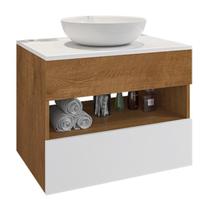 Conjunto Gabinete para Banheiro Bali Naturalle/Branco - Bechara