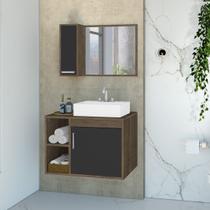 Conjunto Gabinete para Banheiro com Cuba de Sobrepor e Espelheira 60cm Dublin