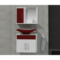 Conjunto Gabinete para Banheiro com Cuba e Espelheira Bali Conjunto Gabinete para Banheiro com Cuba e Espelheira Bali