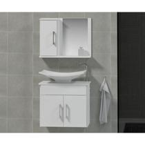 Conjunto Gabinete para Banheiro com Cuba e Espelheira Bali Conjunto Gabinete para Banheiro com Cuba e Espelheira Bali