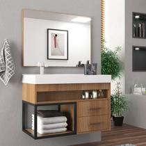 Conjunto Gabinete para Banheiro com Espelheira New 80