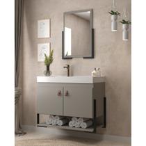 Conjunto Gabinete para Banheiro com Espelheira Opera 60