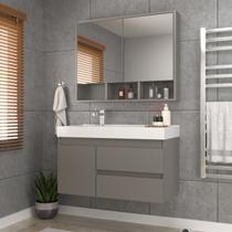 Conjunto Gabinete para Banheiro com Espelheira Orla 80