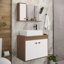 Conjunto Gabinete Para Banheiro Pratiko Avelato Branco