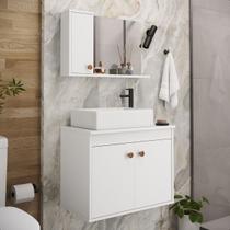 Conjunto Gabinete Para Banheiro Pratiko Branco