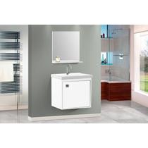 Conjunto Gabinete para Banheiro Suspenso com Cuba e Espelheira 40cm Unic