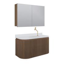 Conjunto Gabinete para Banheiro Suspenso Emma 100cm