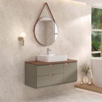 Conjunto Gabinete para Banheiro Suspenso Modena 120cm