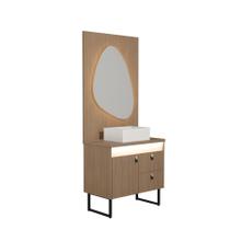 Conjunto Gabinete para Banheiro Tech Led 2G 80cm Com Pé Conjunto Gabinete para Banheiro Tech Led 2G 80cm Com Pé