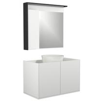 Conjunto Gabinete Suspenso para Banheiro Davi 80cm