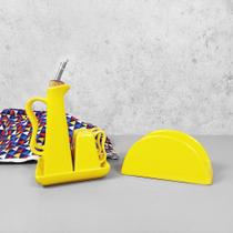 Conjunto Galheteiro E Guardanapo De Mesa Amarelo