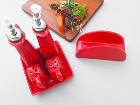 Conjunto Galheteiro E Guardanapo De Mesa Vermelho