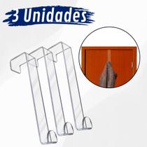 Conjunto Gancho Cabide Porta Roupa Acrílico Transparente Minimalista Suporte Apoio Pendurador