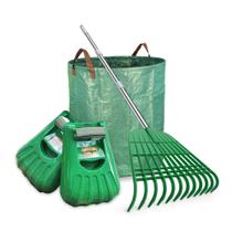 Conjunto Gardzen Leaf Scoop e 12 dentes Leaf Rake com bolsa de 272 litros