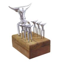 Conjunto garfo tridente para servir churrasco 8 peças Conjunto garfo tridente para servir churrasco 8 peças