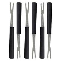 Conjunto garfos para petisco 6 peças preto - RICAELLE - Kit com 2 unidades