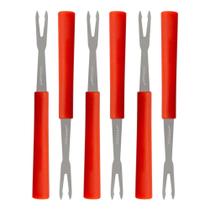 Conjunto Garfos Petisco 6 Peças Vermelho - Hauskraft Conjunto Garfos Petisco 6 Peças Vermelho - Hauskraft