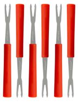 Conjunto Garfos Petiscos Vermelho 6 Peças 13 Cm Hauskraft Conjunto Garfos Petiscos Vermelho 6 Peças 13 Cm Hauskraft