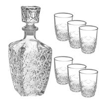 Conjunto Garrafa e Copo para Uísque e Licor em Vidro Transparente 780ml/85ml Bormioli Rocco Conjunto Garrafa e Copo para Uísque e Licor em Vidro Transparente 780ml/85ml Bormioli Rocco