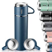 Conjunto Garrafa Térmica Vacuum Flask Set 500ml Com 3 Xícaras MS702