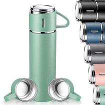Conjunto Garrafa Térmica Vacuum Flask Set 500ml Com 3 Xícaras MS702 Conjunto Garrafa Térmica Vacuum Flask Set 500ml Com 3 Xícaras MS702