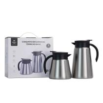 Conjunto Garrafas Térmicas Basic 2 Peças 600ml + 1L Inox Vedação Anti-Vazamento Member's Mark