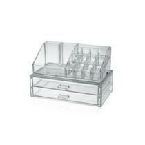 Conjunto Gaveteiro + Organizador de Maquiagem Acrílico 18 Divisórias - 715 - Niquelart