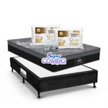 Conjunto Gazin New York Preto Box Castor Poli Preto Casal 138x188x68cm - Super Combo Feito Pra Você! Conjunto Gazin New York Preto Box Castor Poli Preto Casal 138x188x68cm - Super Combo Feito Pra Você!