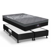 Conjunto Gazin New York Preto King Size Box Castor Poli Preto 193x203x66cm Conjunto Gazin New York Preto King Size Box Castor Poli Preto 193x203x66cm