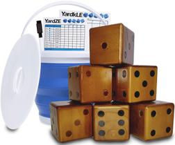 Conjunto gigante de dados de madeira GETMOVIN SPORTS com balde Conjunto gigante de dados de madeira GETMOVIN SPORTS com balde