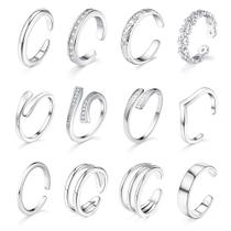 Conjunto Giovanchi de 12 Anéis para os Dedos dos Pés Ajustáveis com Banho de Ouro 14K Conjunto Giovanchi de 12 Anéis para os Dedos dos Pés Ajustáveis com Banho de Ouro 14K
