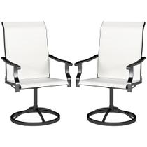 Conjunto giratório Chair Outsunny Outdoor Patio de 2 malhas cremosas